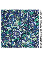 Benartex Studio Free Motion Fantasy - Midnight - Multi - Coupon - 90 cm x 110 cm