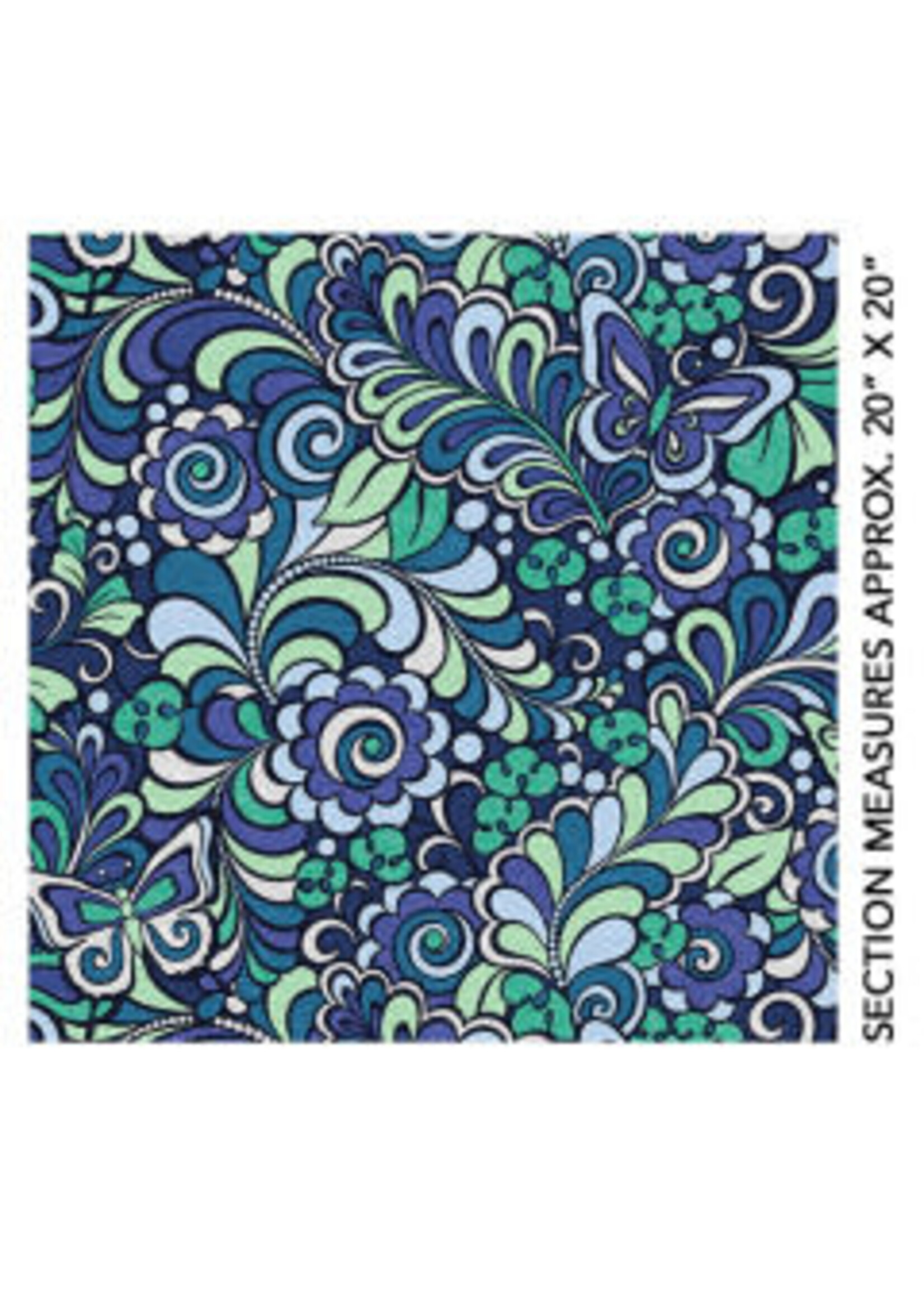 Benartex Studio Free Motion Fantasy - Midnight - Multi - Coupon - 90 cm x 110 cm