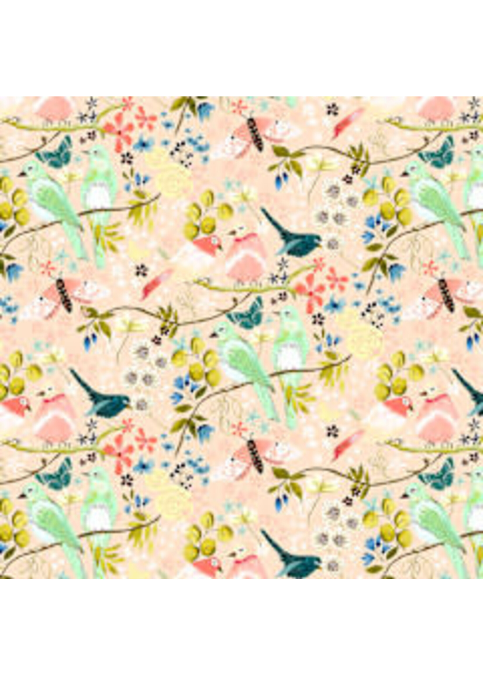 Poppie Cotton Serenity Blooms - Morning Song - Peach - SR24501 - Coupon - 80 cm x 110 cm