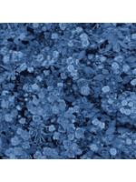 Blank Quilting Once In A Blue Mood - Lacy Floral - Dark Blue - Coupon - 65 cm x 110 cm