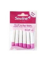Sewline Lijm - Glue Pen - Navulling - Blauw - 6 stuks