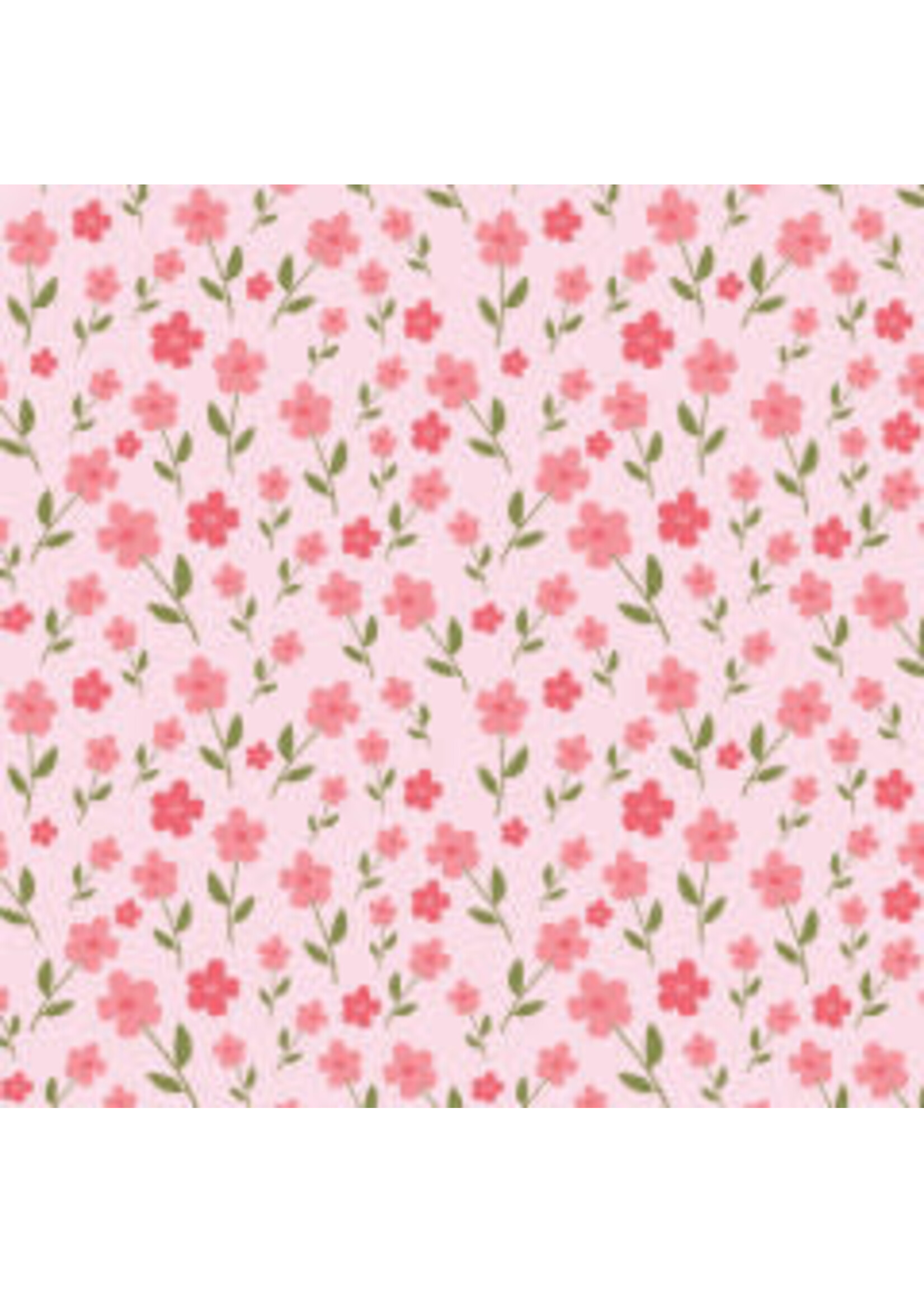 Poppie Cotton Prairie Sisters Homestead - Wildflower Field - Pink - Coupon - 75 cm x 110 cm