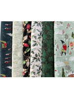 Northcott Stofpakket - Kerst Kabouters - 6 Long Eights