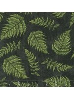 Wilmington Prints Chantrell - Fern Leaves - Black - Coupon - 100 cm x 110 cm