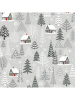 Benartex Studio Nordic Cabin - Nordic Cabin - All Over - Gray - Coupon - 60 cm x 110 cm