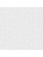 P&B Textiles Ramblings - Curved Dotty Lines - White on White