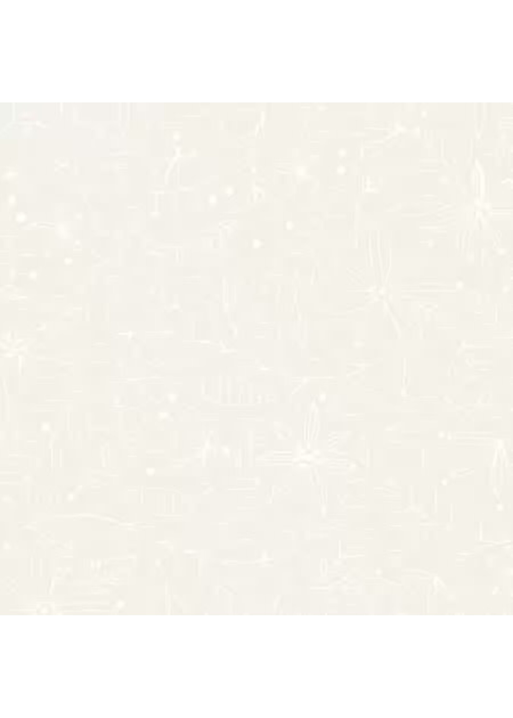 P&B Textiles Ramblings - Outline Floral - White on Ecru