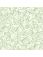 Benartex Studio Winter Elegance - Holly & Berries - Light Green - Coupon - 85 cm x 110 cm
