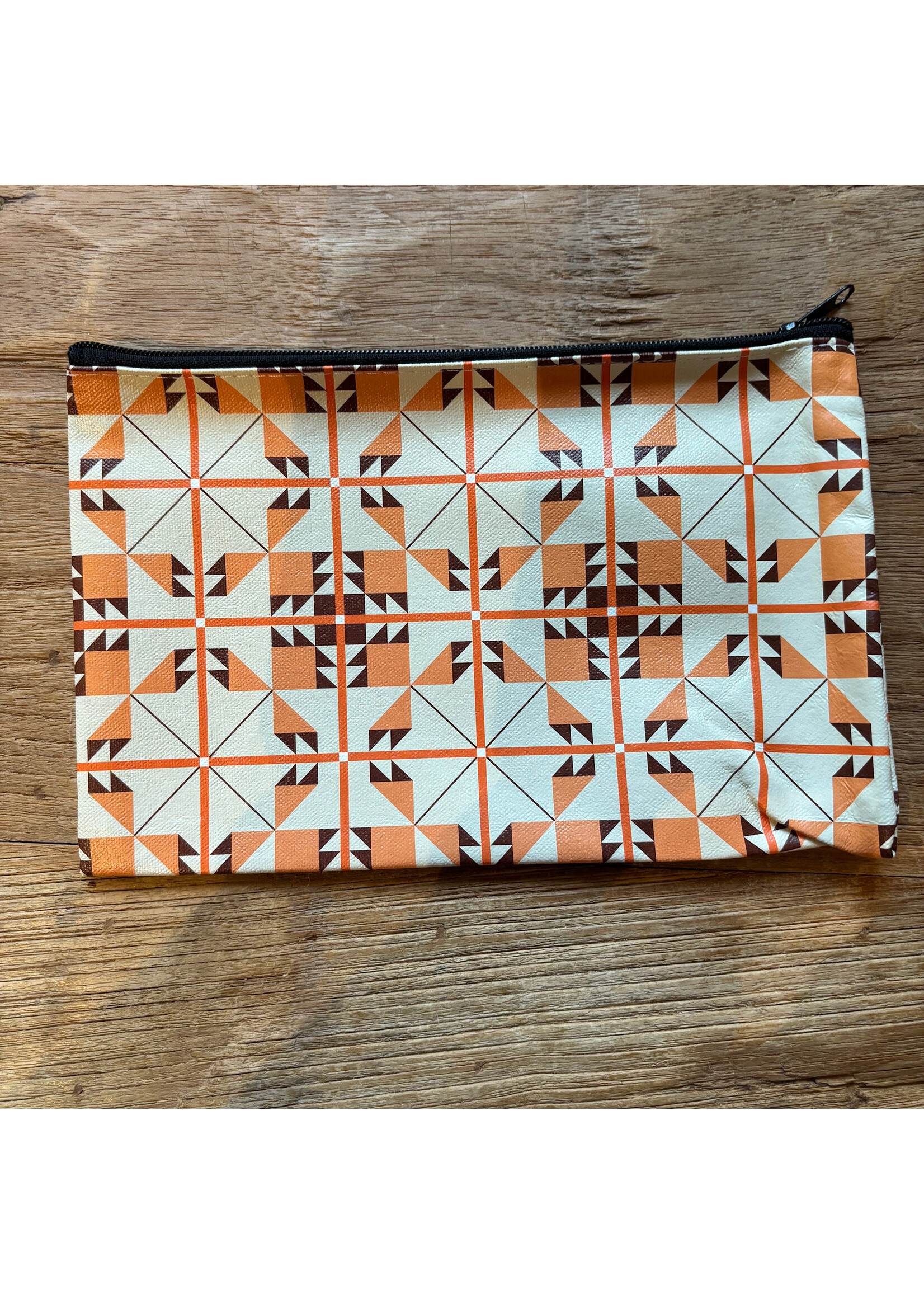 Riley Blake Designs Project Bag  - Vinyl Zipper Bag - mint oranje