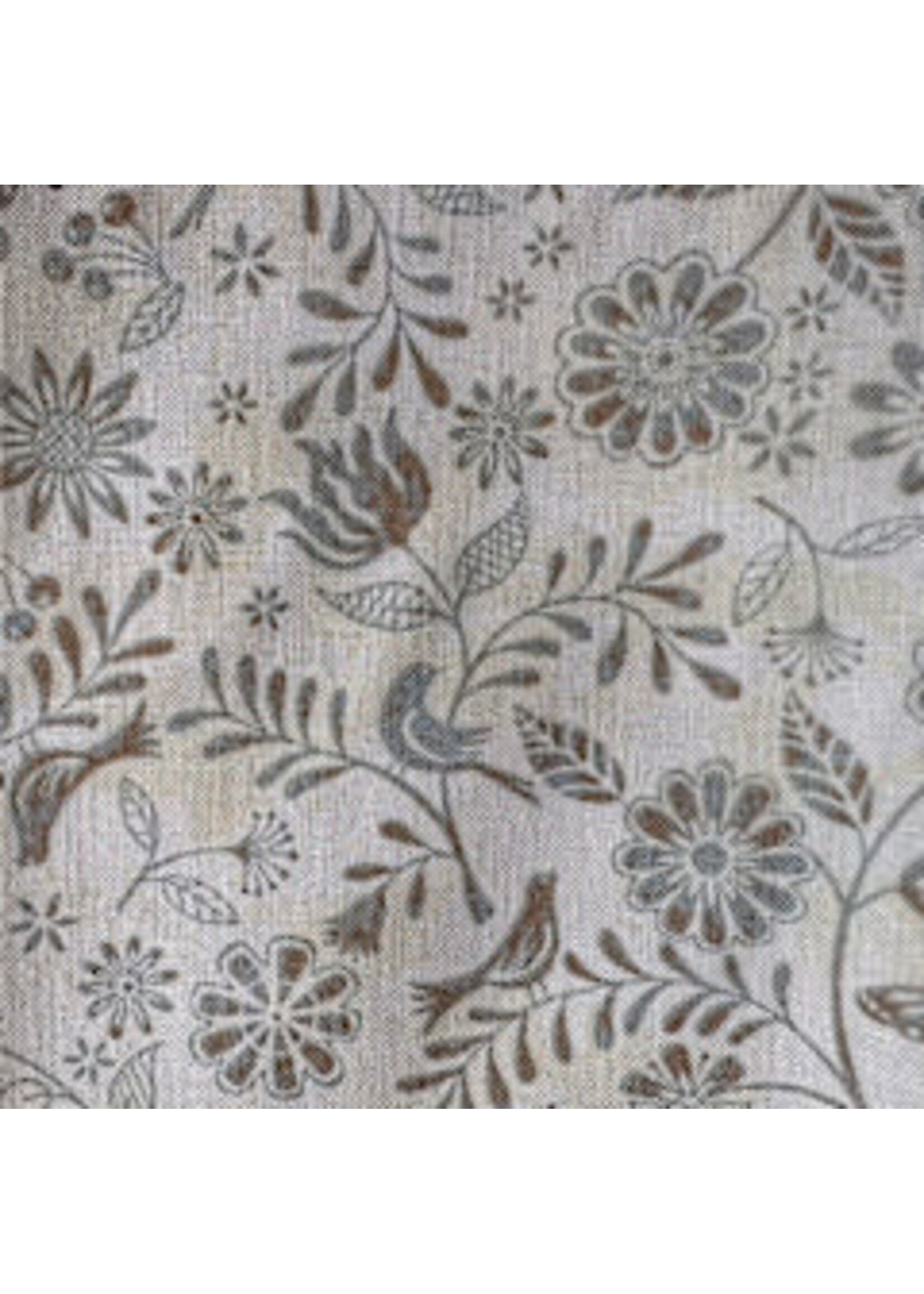 Stof Fabrics Flower With Bird - Cream - Coupon - 100 cm x 110 cm