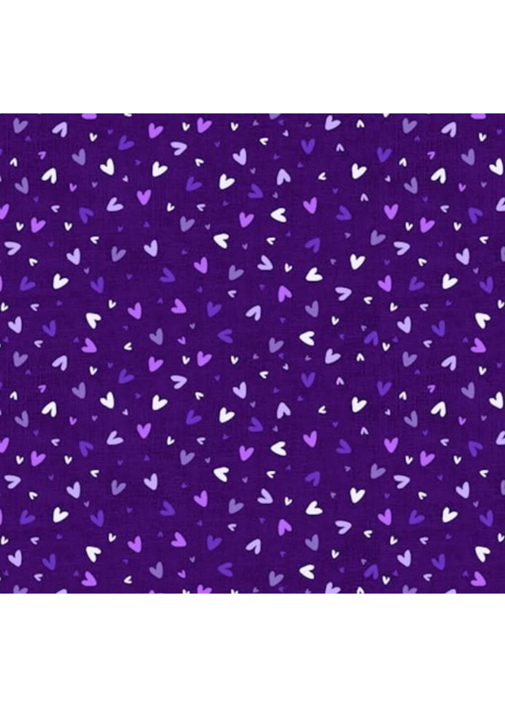 Stof Fabrics Quilting Rainbow - Hearts - Purple - 933