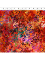 In The Beginning Floragraphix V - Leaf Swirl - Orange - Coupon - 95 cm x 110 cm