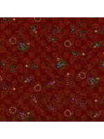 Henry Glass Fabrics Home Is Best - Tossed House - Red - Coupon - 85 cm x 110 cm