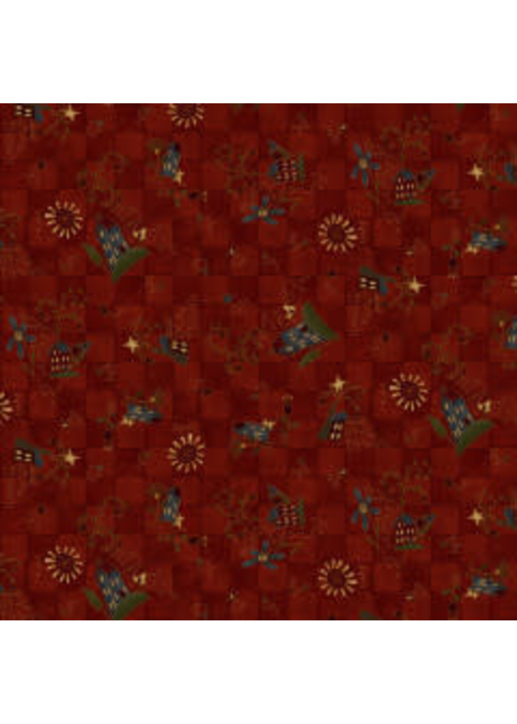 Henry Glass Fabrics Home Is Best - Tossed House - Red - Coupon - 85 cm x 110 cm