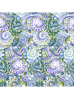 In The Beginning The Leah Collection - Paisley - Blue - Coupon - 100 cm x 110 cm