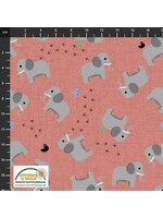 Stof Fabrics Coco's Wildlife - Elephant - Coupon - 80 cm x 110 cm