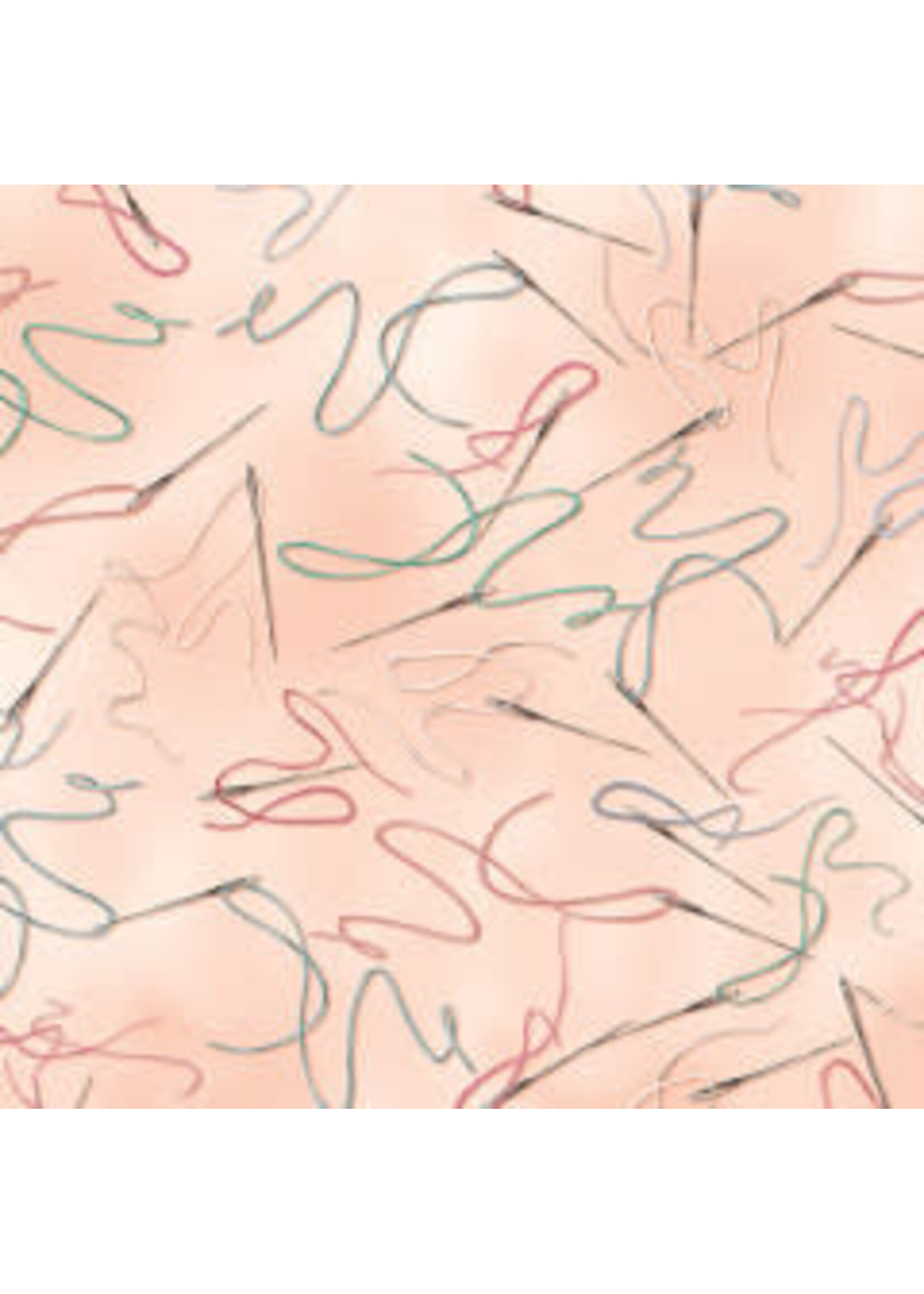 Benartex Studio Sew in Love - Needle and Thread - Light Pink - Coupon - 95 cm x 110 cm