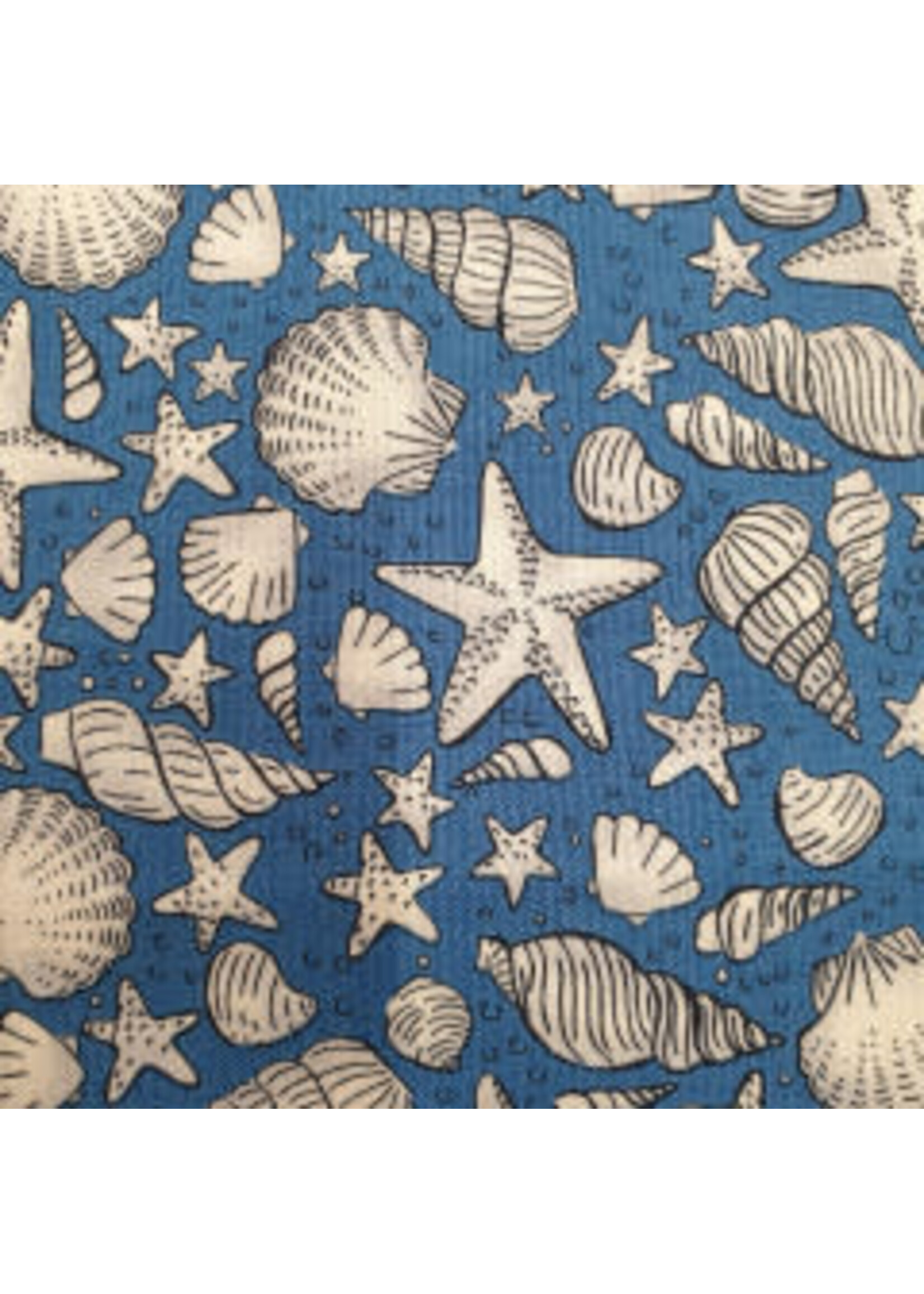 Makower Sea Breeze Shells - Blue - Coupon - 85 cm x 110 cm