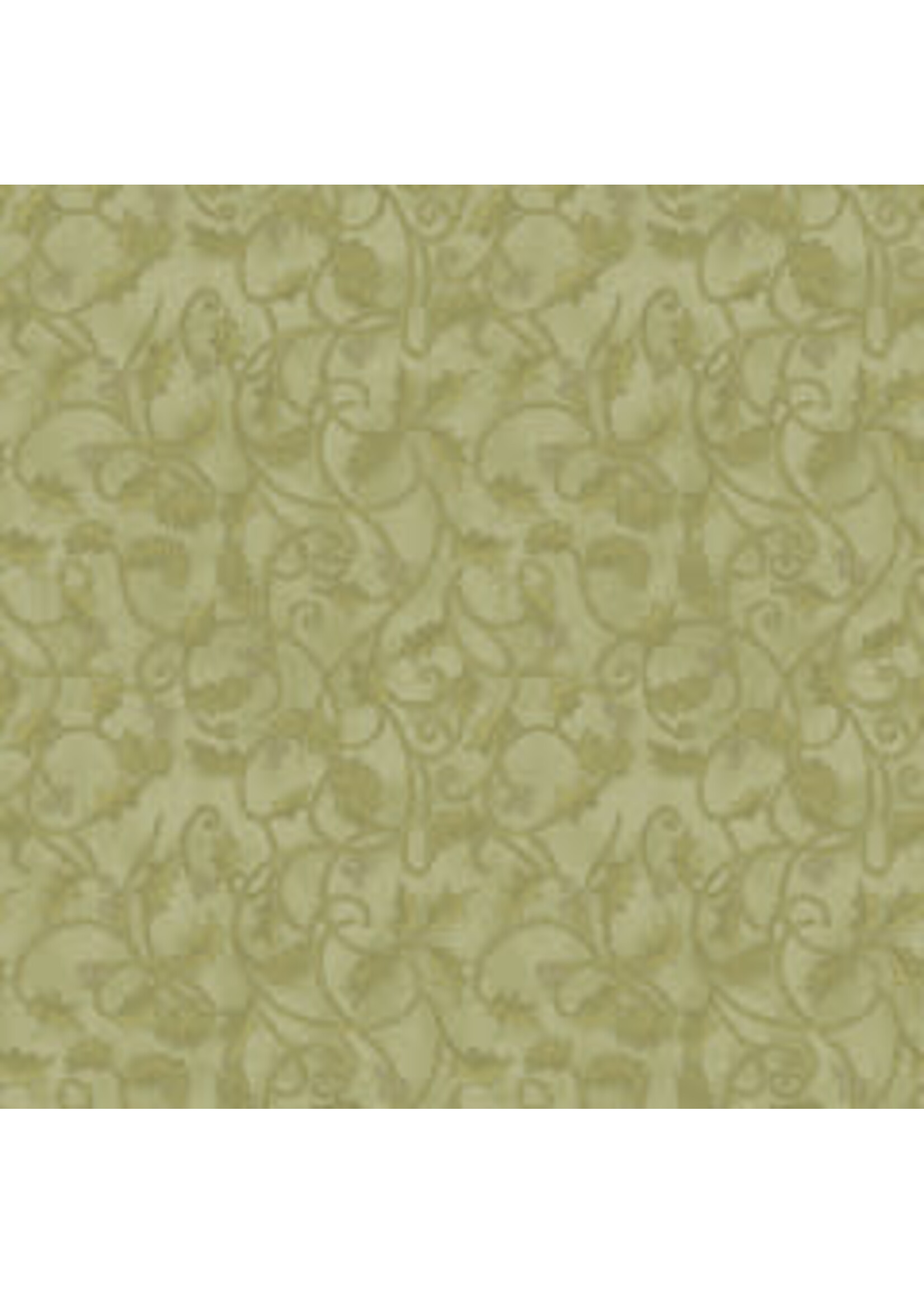 Benartex Studio Winterberry - Scroll - Medium Green - Coupon - 55 cm x 110 cm