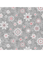 Studio E Fabrics Frozen Melodies - Gray Red - Coupon - 165 cm x 275 cm