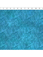 In The Beginning Resplendent- Paisley Tonal - Teal - JYO3 - Coupon - 75 cm x 110 cm