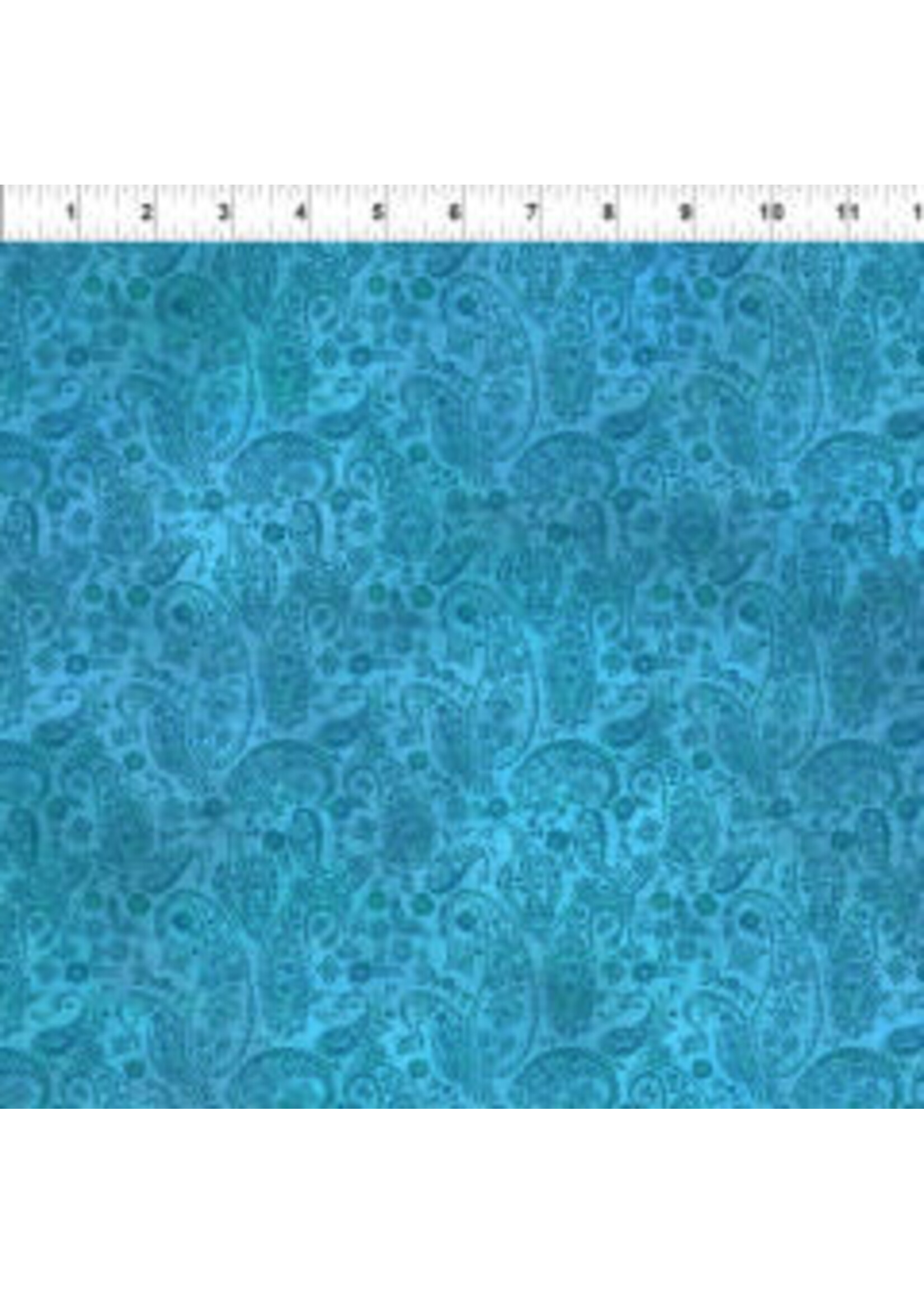 In The Beginning Resplendent- Paisley Tonal - Teal - JYO3 - Coupon - 75 cm x 110 cm