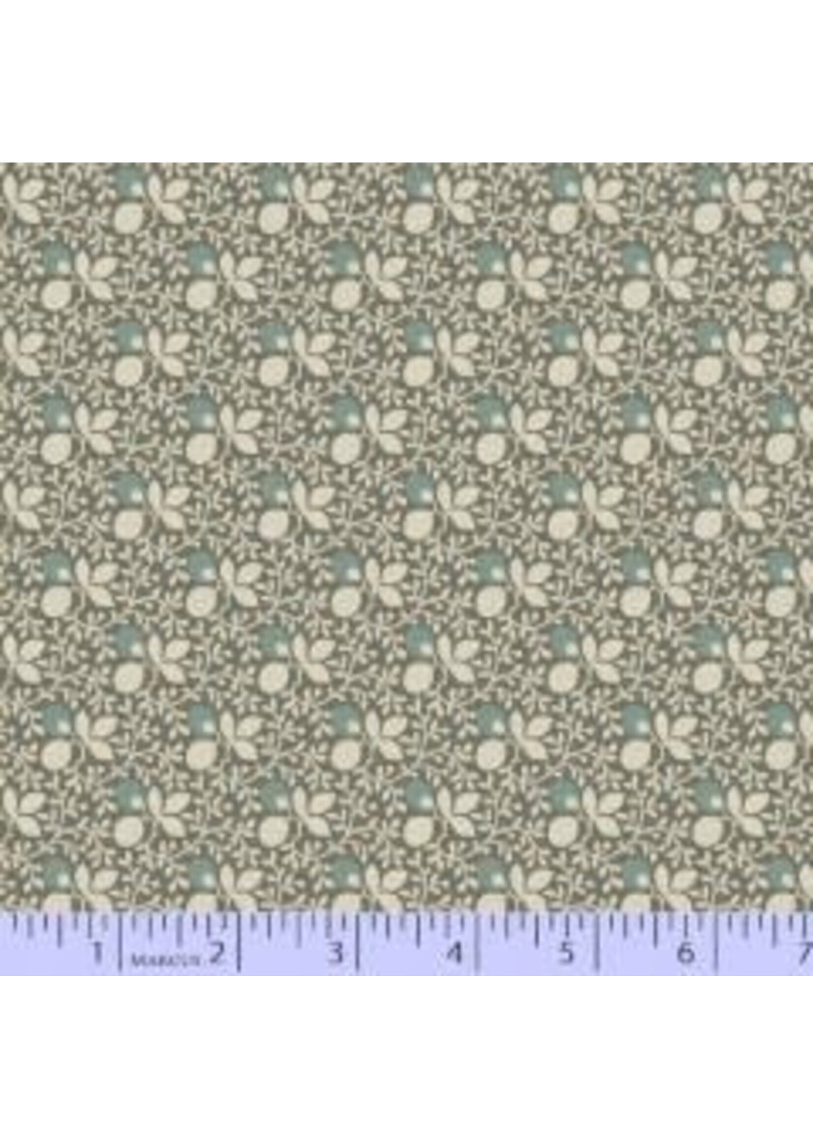 Marcus Fabrics Concrete - Vines & Leaves – Teal - Coupon - 80 cm x 110 cm