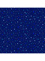 Stof Fabrics Quilting Rainbow - Little Star - Blue - Coupon - 75 cm x 110 cm