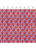 In The Beginning Calypso - Scallop - Blue - Coupon - 80 cm x 110 cm