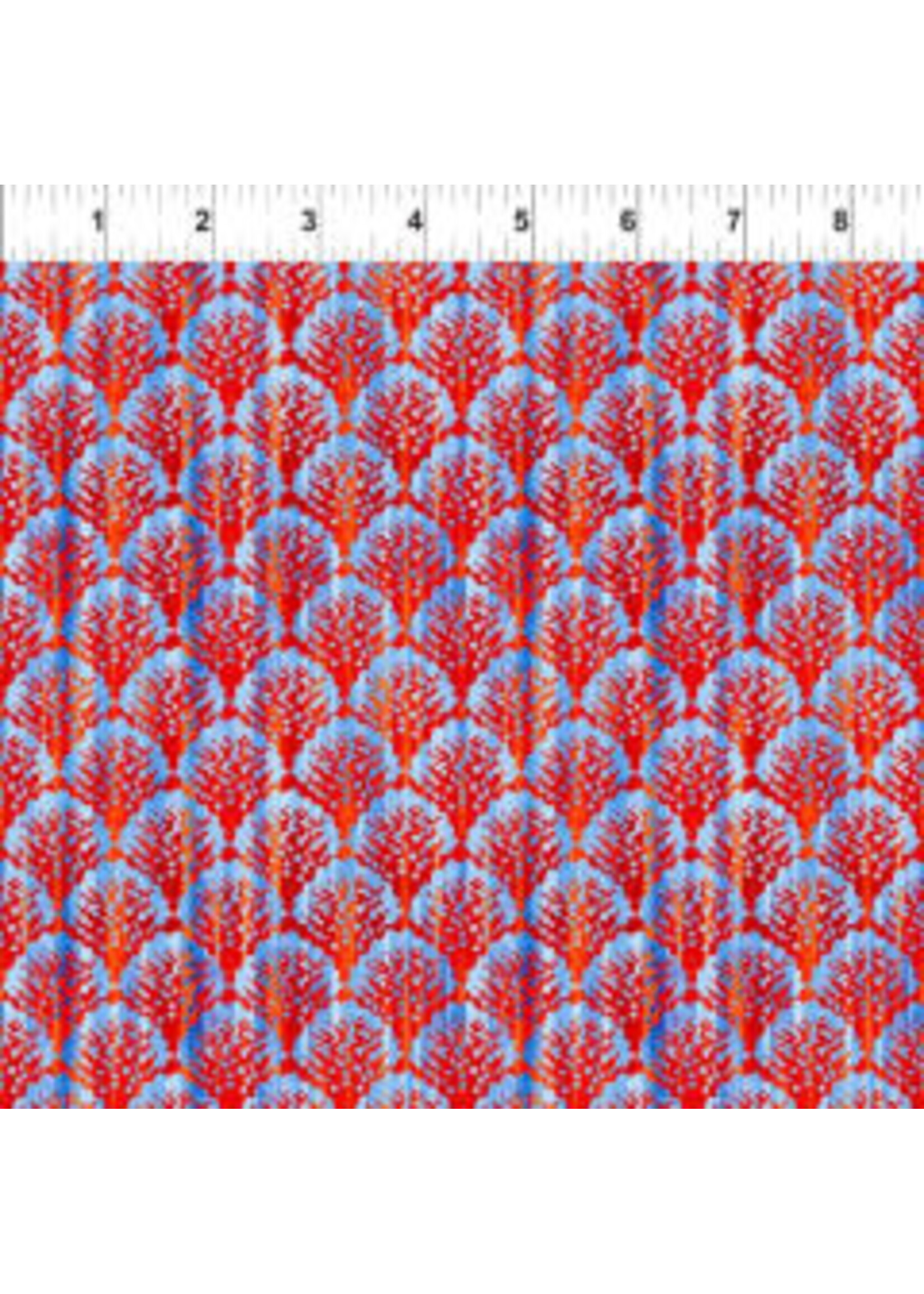 In The Beginning Calypso - Scallop - Blue - Coupon - 80 cm x 110 cm