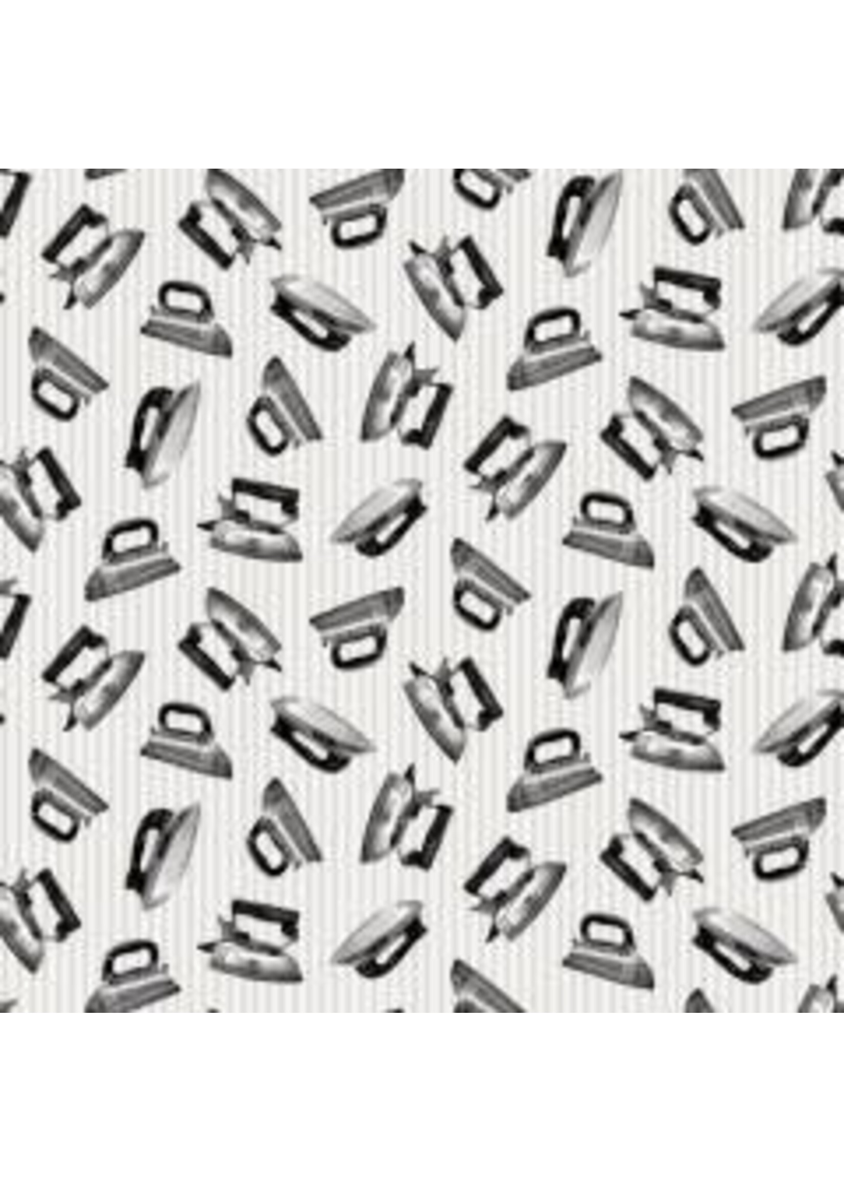 Studio E Fabrics Loads of Fun - Pewter Irons - Grey - Coupon - 80 cm x 110 cm