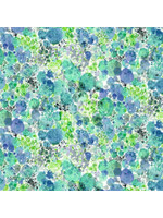 Windham Fabrics Curio - Mos - Blauw - Coupon - 100 cm x 110 cm
