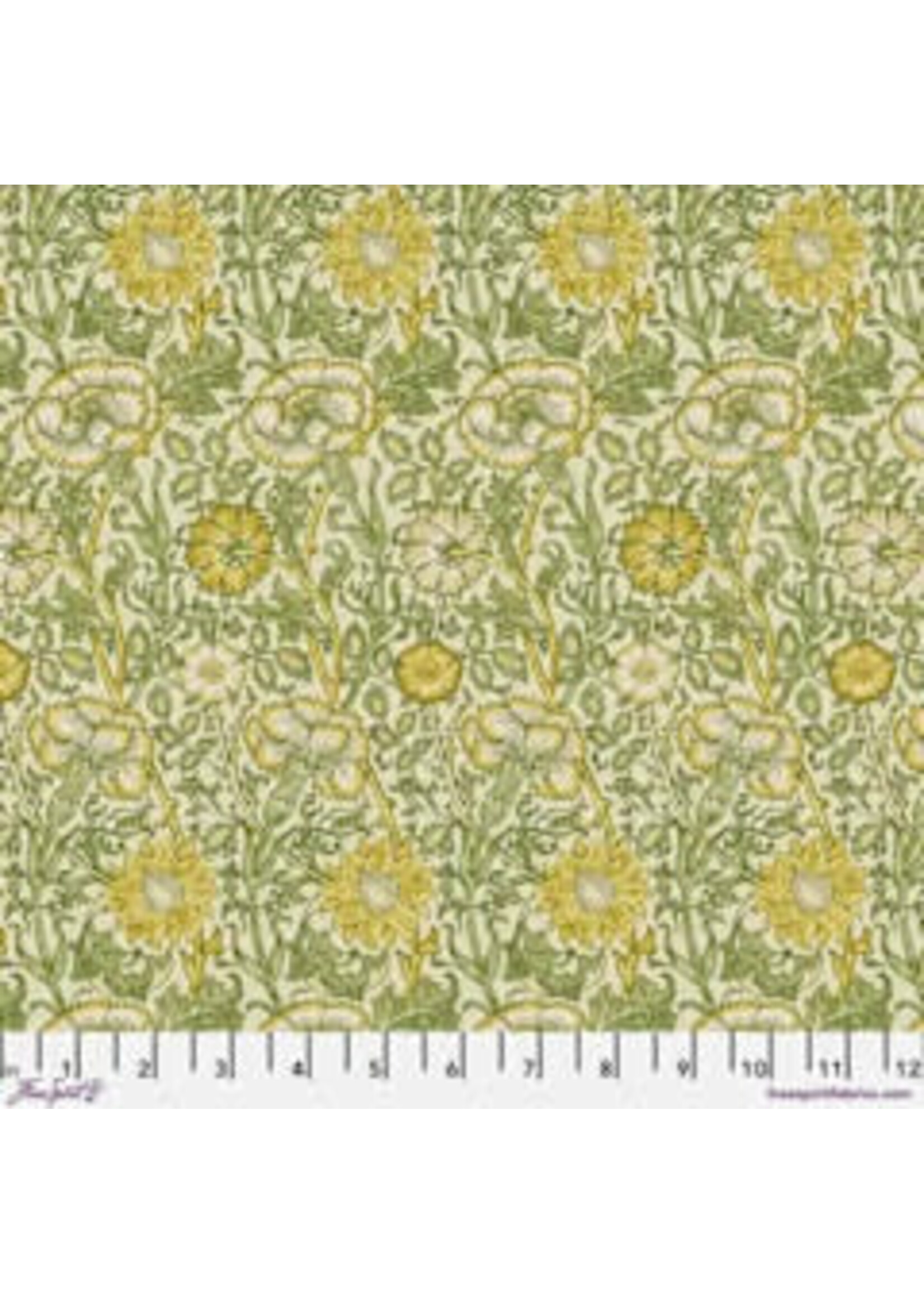 Morris & Co Emery Walker - Mini Pink & Rose - Weld/Leaf Green - Coupon - 90 cm x 110 cm
