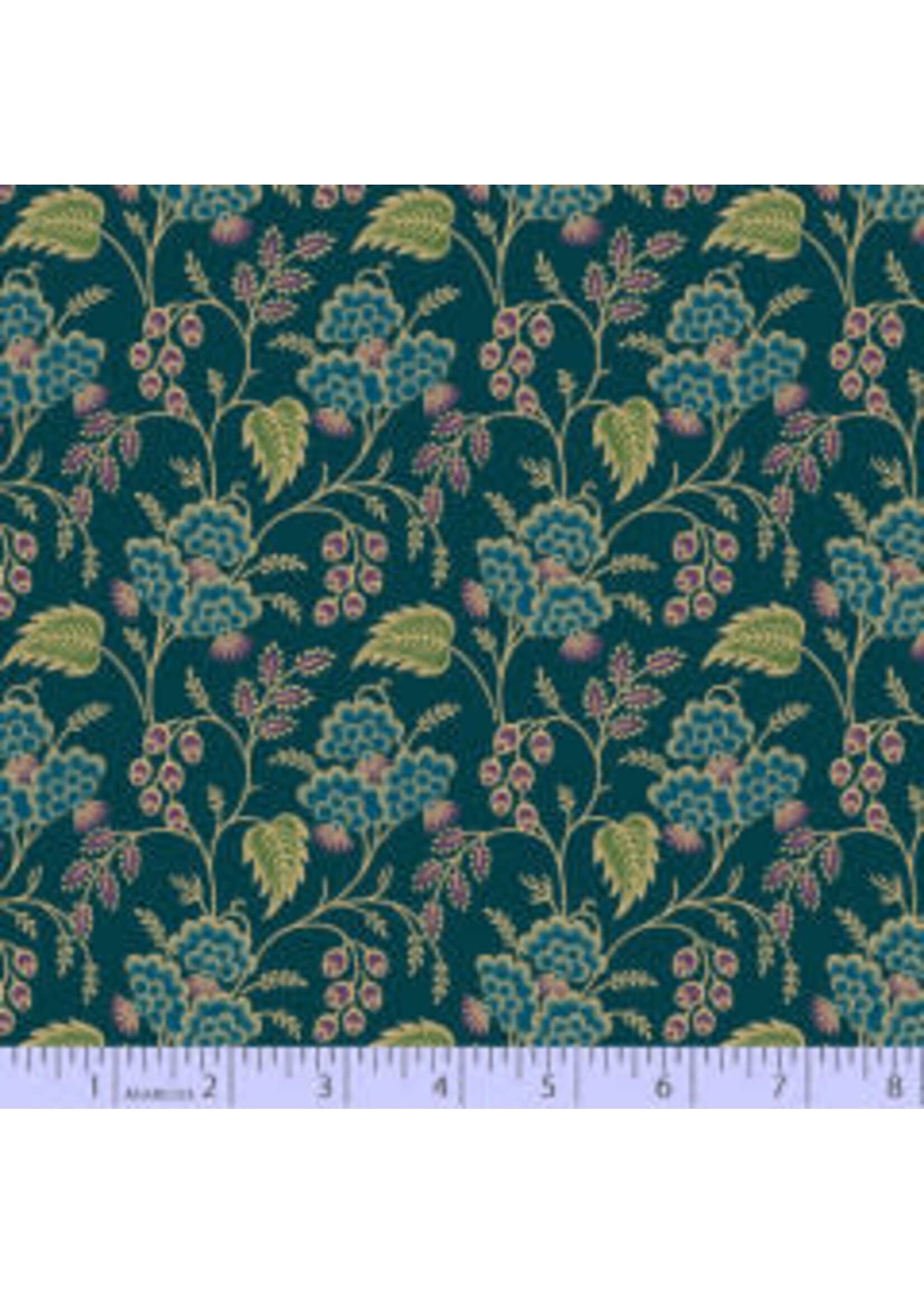 Marcus Fabrics A Return to Elegance - Plumes - Navy - Coupon - 100 cm x 110 cm