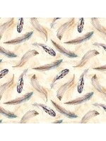 Wilmington Prints Nature Study - Feathers - Cream - Coupon - 35 cm x 110 cm