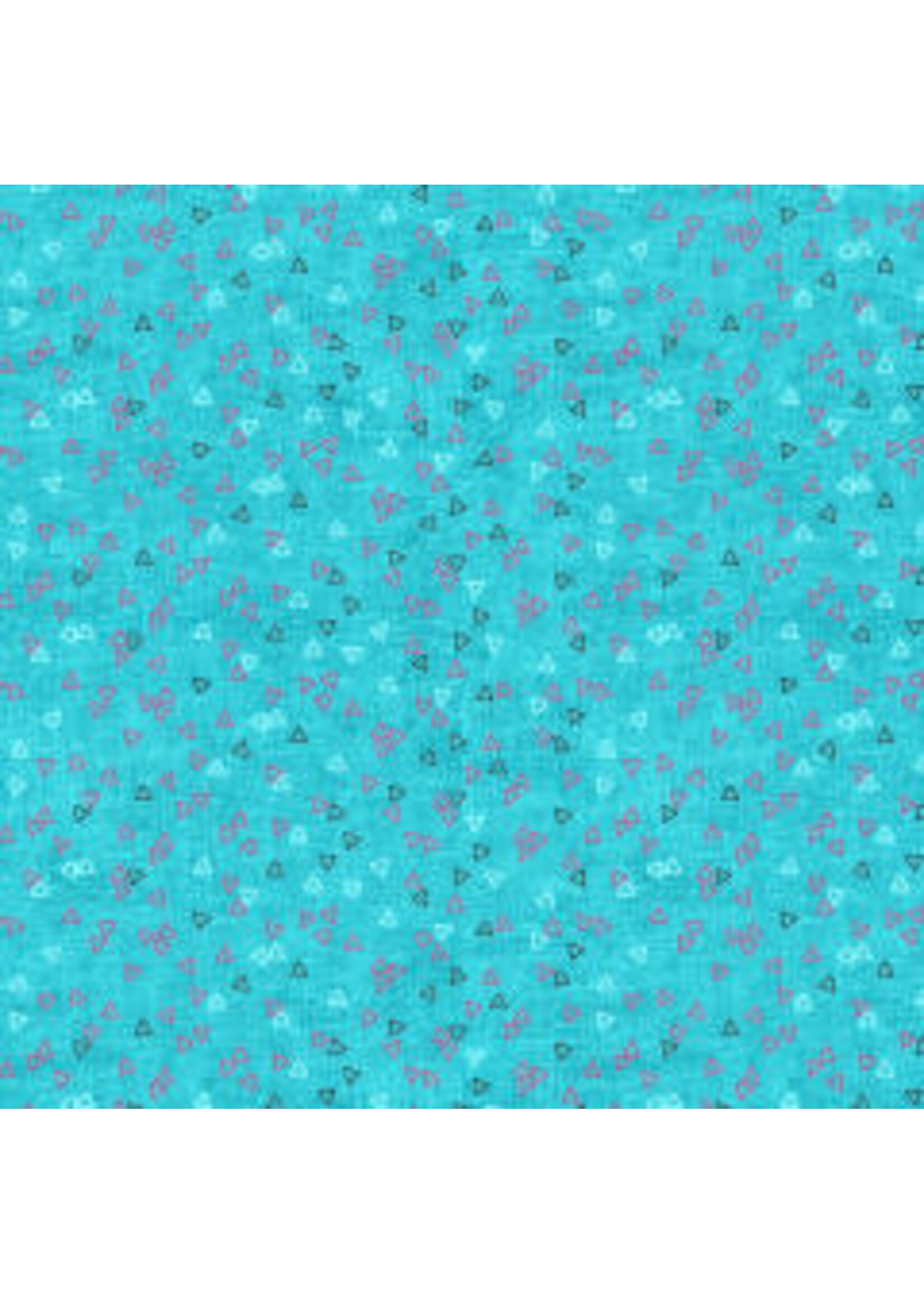 Stof Fabrics Hannah Basic - Triangles - Medium Blue - Coupon - 100 cm x 110 cm