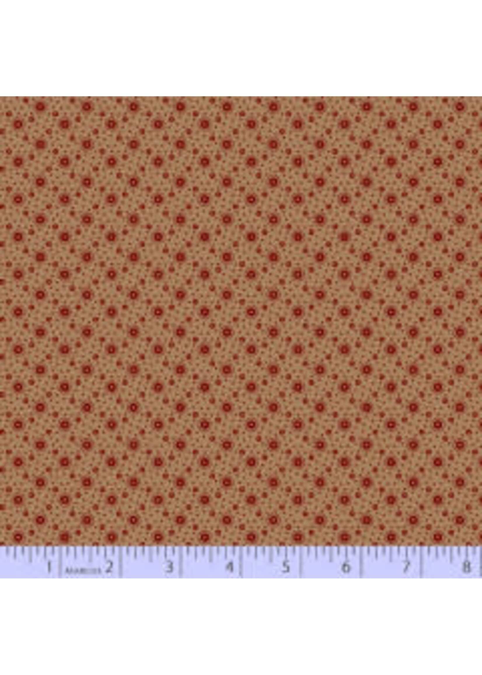 Marcus Fabrics Repro Reds - Dark Tan - Coupon - 75 cm x 110 cm