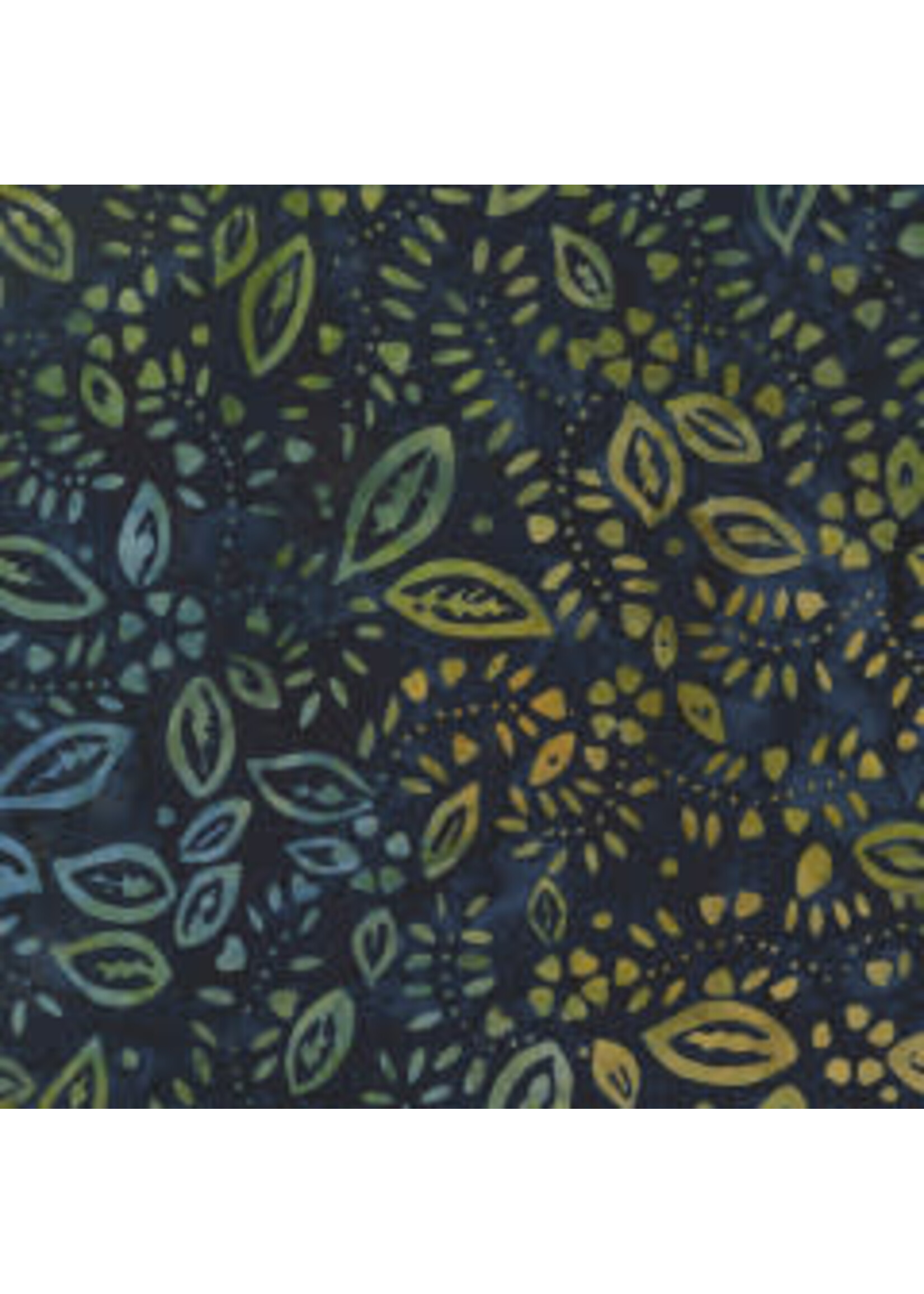 Hoffman Fabrics Bali Eden - Leaves Navy/Multi - Coupon - 95 cm x 110 cm