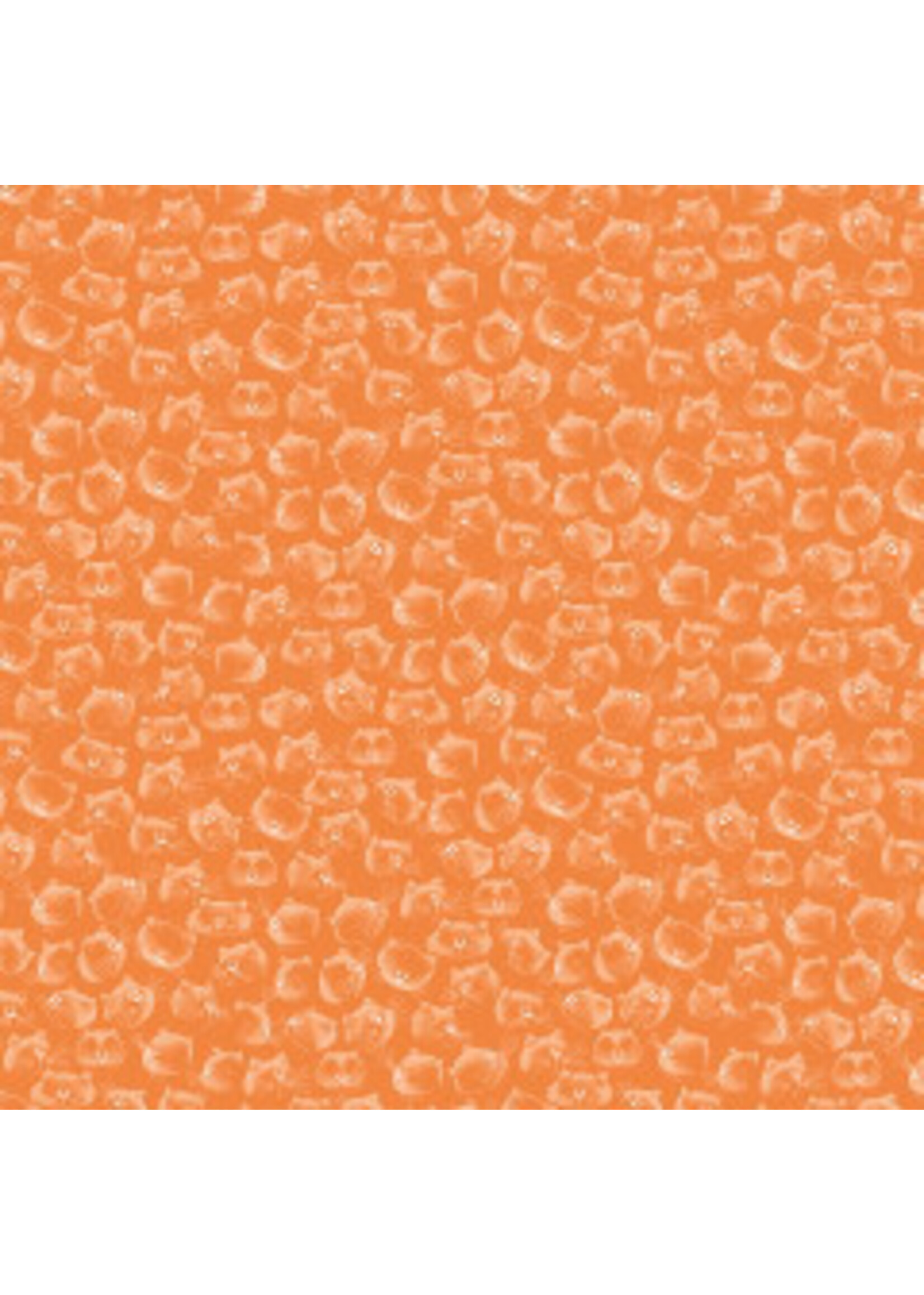 Windham Fabrics Purrfect Day - Cat Faces - Melon - Coupon - 85 cm x 110 cm