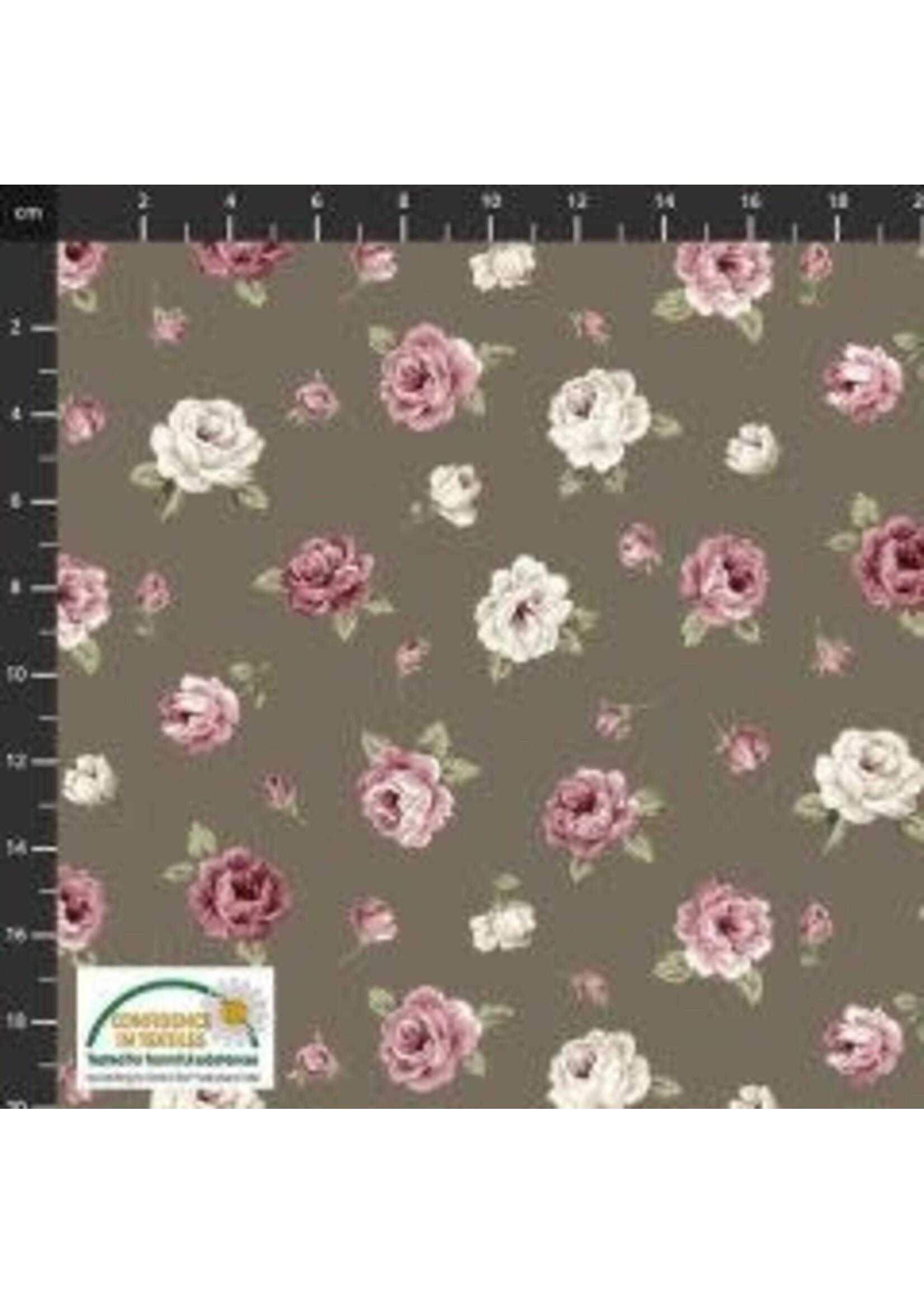 Stof Fabrics Sofie Rose - Rose - Grey - Coupon - 75 cm x 110 cm