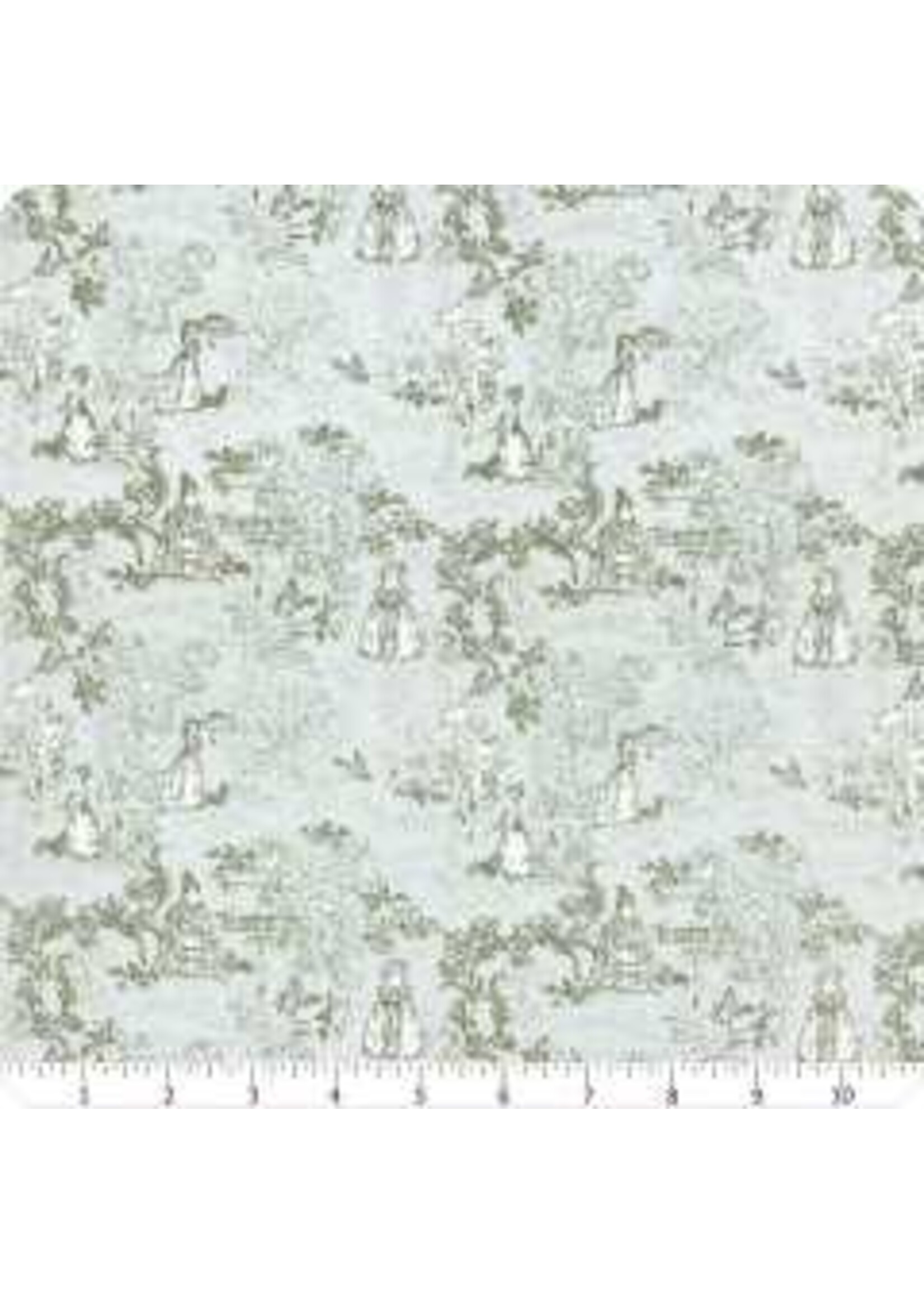 Lecien Fabrics Madame Fleur - Green - Coupon - 100 cm x 110 cm