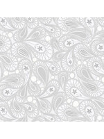 Benartex Studio Free Motion Fantasy - Paisley - Gray - Coupon - 100 cm x 110 cm