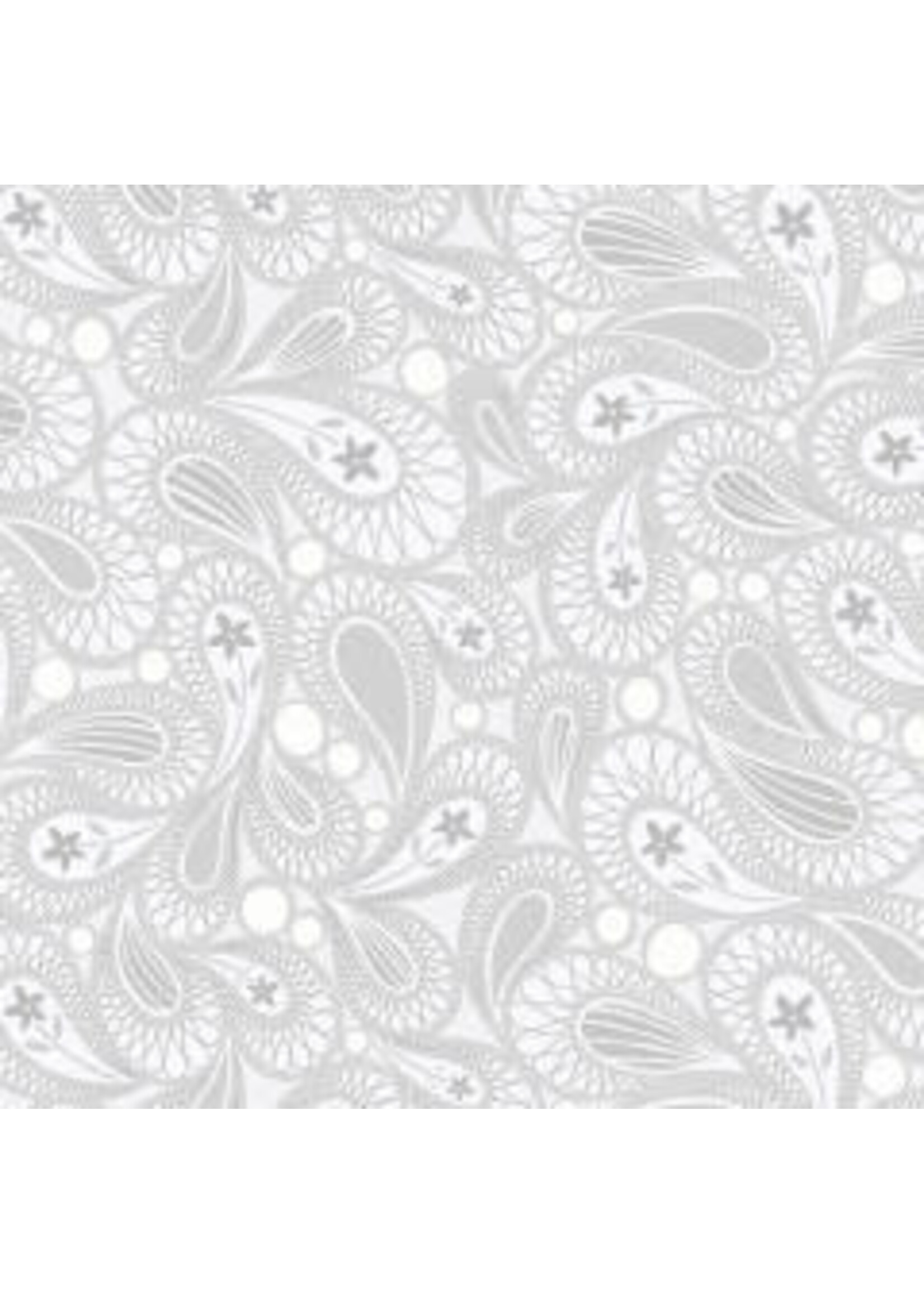 Benartex Studio Free Motion Fantasy - Paisley - Gray - Coupon - 100 cm x 110 cm