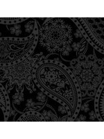 Benartex Studio Wide Paisley - Black/Grey - Coupon - 50 cm x 275 cm