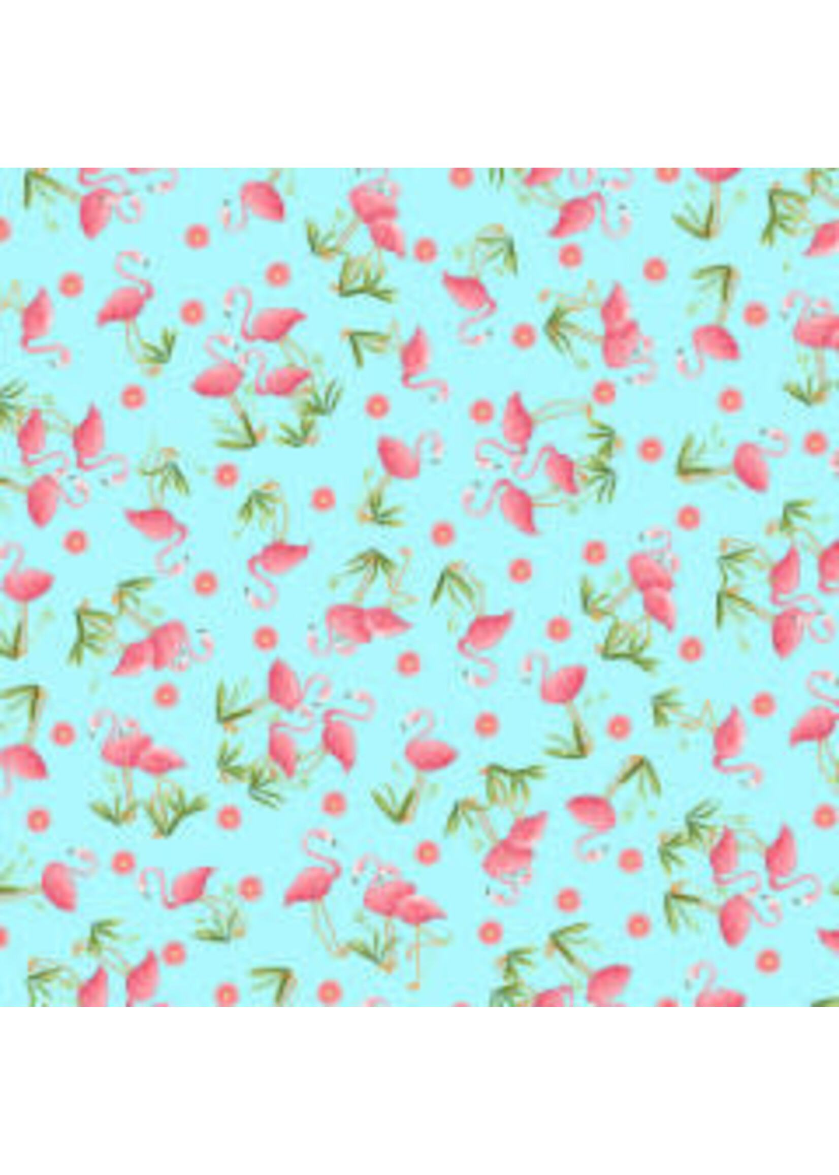 Blank Quilting Let's Flamingle - Aqua - Coupon - 70 cm x 110 cm
