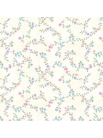 Henry Glass Fabrics Dorothy Jean s Flower Garden - Trailing Vines - Cream - Coupon - 100 cm x 110 cm