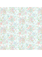 Henry Glass Fabrics Dorothy Jean s Flower Garden - Floral Allover - Blue - Coupon - 95 cm x 110 cm