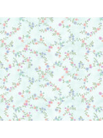 Henry Glass Fabrics Dorothy Jean s Flower Garden - Trailing Vines - Blue - Coupon - 100 cm x 110 cm