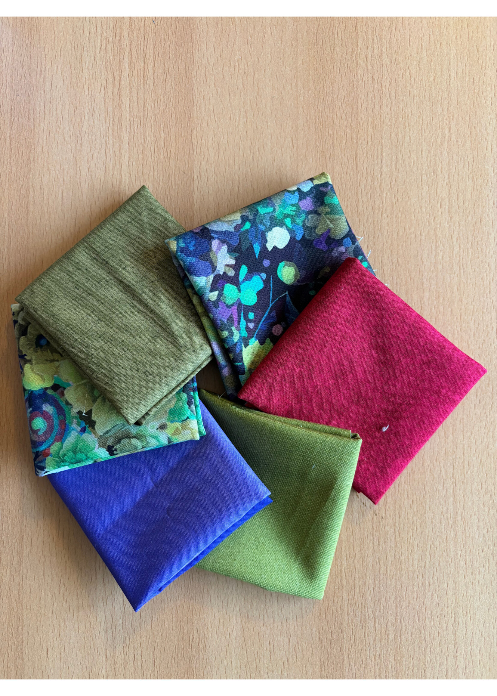 Hoffman Fabrics Stofpakket - Whimsical Flower Garden - Lime - 6 Long Eights