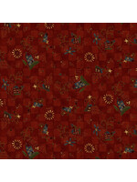 Henry Glass Fabrics Home Is Best - Tossed House - Red